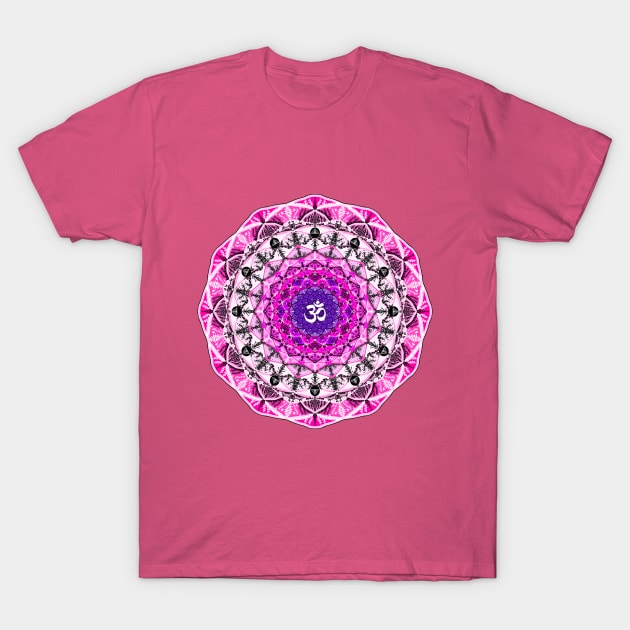 PINK OM MANDALA T-Shirt by artbysavi